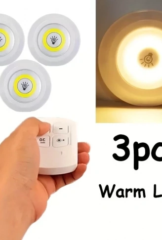 Uzaktan Kumandalı Yapışkanlı 3'lü Led Spot Lamba (4940)