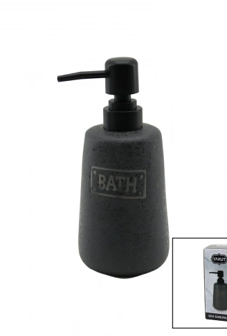 UZUN ANTRASİT GRİ - MAT DESEN SERAMİK SIVI SABUNLUK (4940)