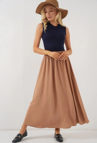 Uzun Ayrobin Etek 8050 - Camel