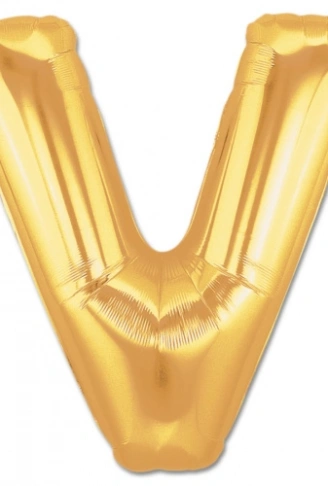 V Harf Folyo Balon Altın Renk  40 inç (4940)