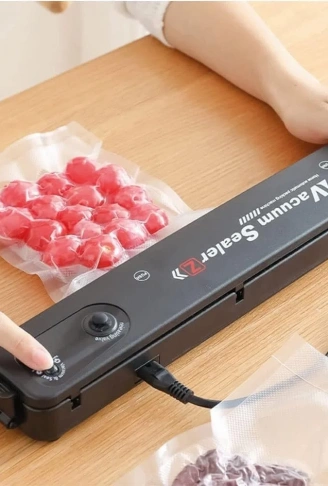 Vacuum Sealer Ev Tipi Vakumlama ve Yapıştırma Makinesi + 10 Adet Vakum Poşeti (4940)