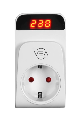 VEA VE-25530 15A 3520W TEKLİ DİJİTAL GÖSTERGELİ AKIM KORUMALI PRİZ AŞIRI YÜKSEK GERİLİM (4940)
