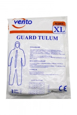 VENTO XL GUARD KORUYUCU TULUM BEYAZ - HAFİF - NON-WOVEN KUMAŞ BOY: 179-187CM - GÖĞÜS: 108-115CM (4940)