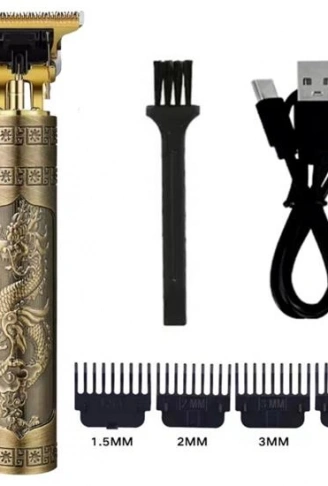 Vintage Görünümlü Güçlü 4 Farklı Başlıklı USB ŞarjlI Manuel Tıraş Makinası (4940)