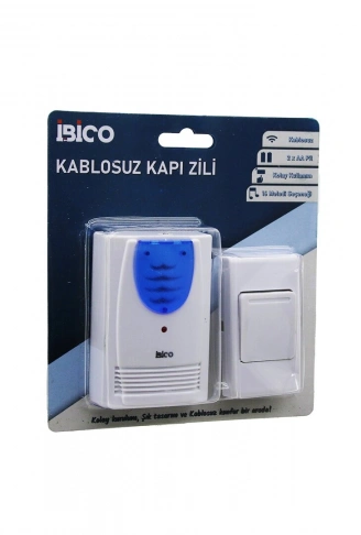 WİRELES KABLOSUZ KAPI ZİLİ PİLLİ 16 FARKLI MELODİ 50MT ÇEKİM ALANI PİL = 2AA - DÜĞME = 23A (4940)