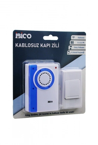 WİRELES KABLOSUZ KAPI ZİLİ PİLLİ 16 FARKLI MELODİ 50MT ÇEKİM ALANI PİL = 2AA - DÜĞME = 23A (4940)