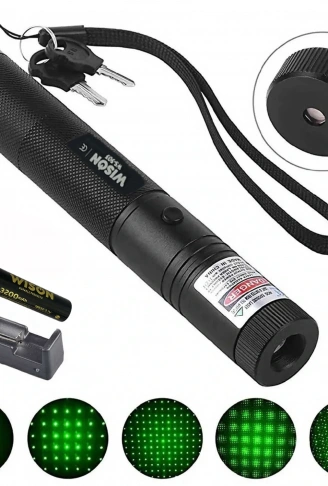 Wison WS-503 100MW 3.7V 3200 mAh Desen Başlıklı Şarjlı Yeşil Lazer Pointer (4940)