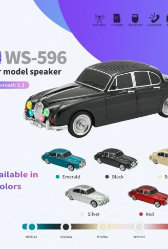 WS-596 Araba Görünümlü Kablosuz Bluetooth Hoparlör Siyah (4940)