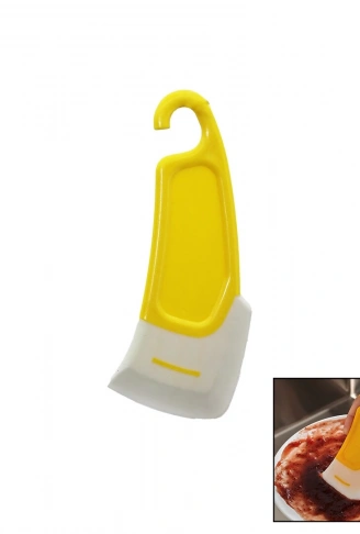 YAĞ - LEKE KAZIYICI MİNİ SİLİKON SPATULA PLASTİK SAPLI - ASKILIKLI (4940)