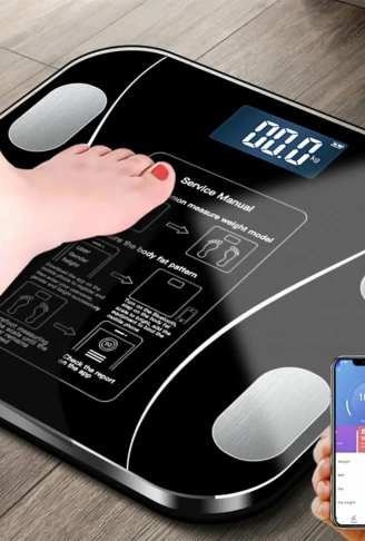 Yağ Ölçer Fonksiyonlu Dijital Baskül Elektronik Tartı Akıllı Bluetooth Lcd Dijital Ekran Ev Vücut (4940)