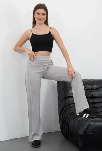 Yandan katlamalı pantolon Gri