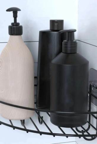 Yapışkanlı Banyo Köşeliği Kancalı Köşe Rafı Duş Şampuanlık Duvar Düzenleyici Organizer Raf (4940)