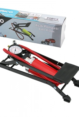 YATAY MODEL KALIN PİSTONLU AYAK POMPASI OTO-ARAÇ - BİSİKLET-MOTOR LASTİK - TOP - ŞİŞME YATAK-HAVUZ (4940)