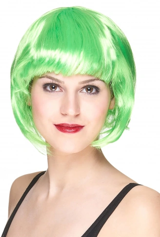 Yeşil Parti Peruğu Kısa Küt Saç (4940)