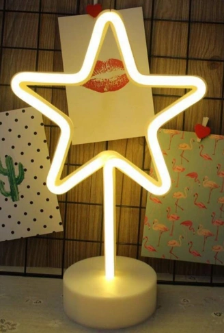 Yıldız Tasarımlı Neon Led Masa Ve Gece Lambası Dekoratif Işık (4940)