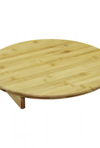 YUVARALAKMİNİ SOFRA MODEL=ÇAP:45CM - Y:8.5CMAYAKLI BAMBU AHŞAP KESİM PANOSU (4940)