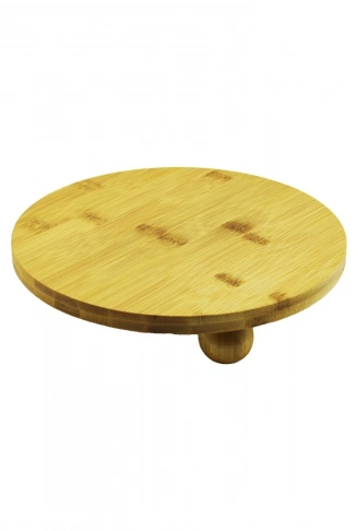 YUVARLAK 24.5CM 3 MİNİ TOP AYAKLI AHŞAP BAMBU SUNUM TEPSİSİ - MİNİ SOFRA (4940)