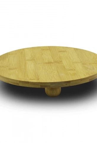 YUVARLAK=29CM   3 MİNİ TOP AYAKLI  AHŞAP BAMBU SUNUM TAHTASI - MİNİ SOFRA (4940)