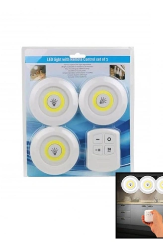 YUVARLAK 3 PARÇA  DOKUNMATİK - KUMANDALI LAMBA SETİ (4940)