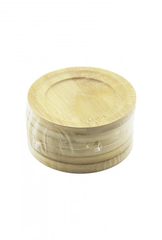 YUVARLAK= ÇAP: 9.7CM 6PCS BAMBU - AHŞAP ÇAY TABAK (4940)