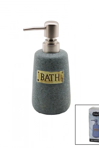 YUVARLAK GRİ - MAT DESEN SERAMİK SIVI SABUNLUK (4940)
