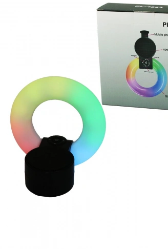 YUVARLAK HALKA - PLASTİK GÖVDE BLUETOOTH WİRELESS MİNİ HOPARLÖR SPEAKER USB ŞARJLI - IŞIKLI TELFON TUTUCU 5W PL-4343 (4940)