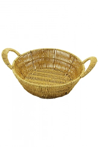 YUVARLAK PLASTİK HASIR EKMEK - ÇOK AMAÇLI SEPET KULPLU - METAL İSKELET TABAN:18CM - AĞIZ:24CM DERİNLİK:8CM (4940)