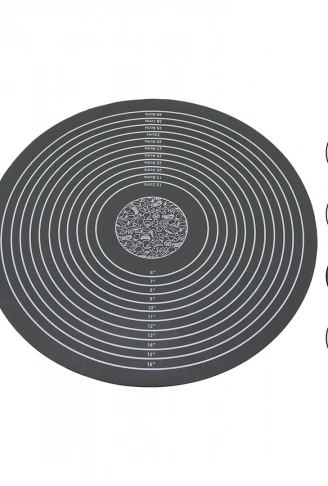 YUVARLAK RENKLİ SİLİKON HAMUR MATI ÖLÇEK ÇİZİMLİ 190GR  ÇAP: 45CM (4940)