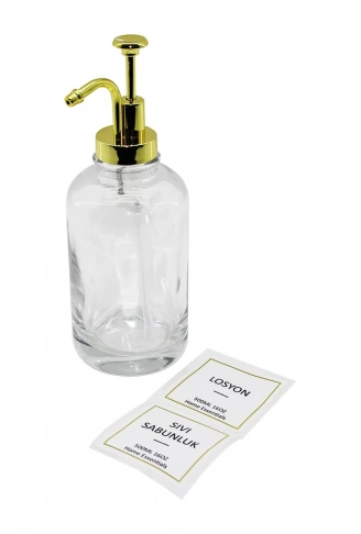 YUVARLAK ŞEFFAF CAM SIVI SABUNLUK 500ML (4940)