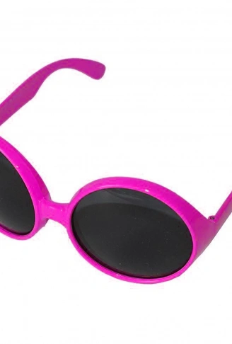 Yuvarlak Yeşilçam 80 li 90 lı Yıllar Parti Gözlüğü Retro Pembe Renk (4940)