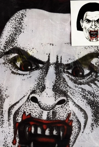 Yüze Yapışan Kafaya Tam Geçmeli Streç Kanlı Vampir Maske Bez Maske Model 2-2 (4940)