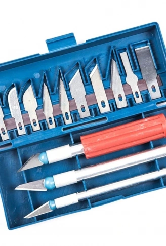 Zanaat 16 Parça Hobi Gravür Ahşap Heykel Çömlek Oyma Şekil Verme 13 Maket Bıçak Neşter Seti (4940)