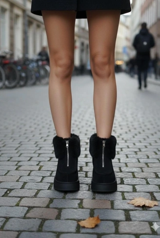 Zinya Siyah Süet Bot