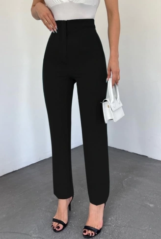 Zra Pileli Havuç Pantolon -Siyah