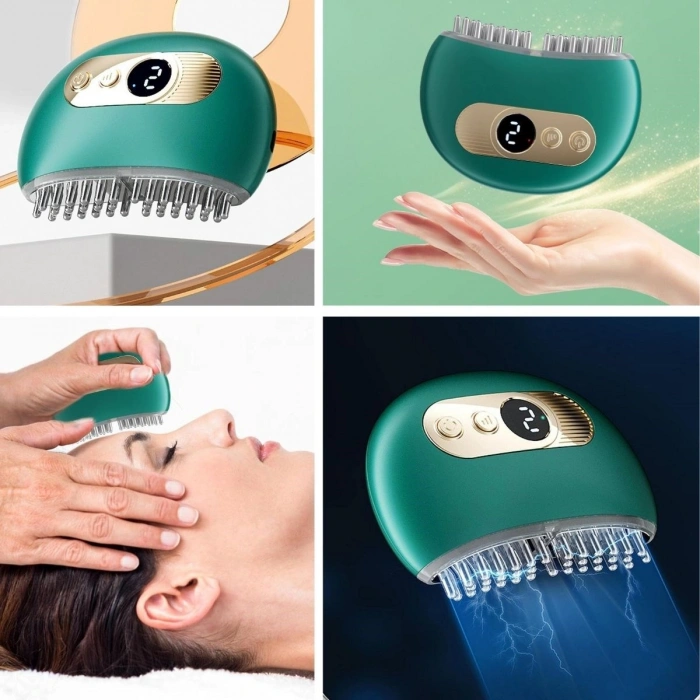 1 Adet Akıllı Elektrik Akımlı EMS Titreşimli Masaj Tarağı Kademeli Yüz Masaj Aleti Aparatı (4940)