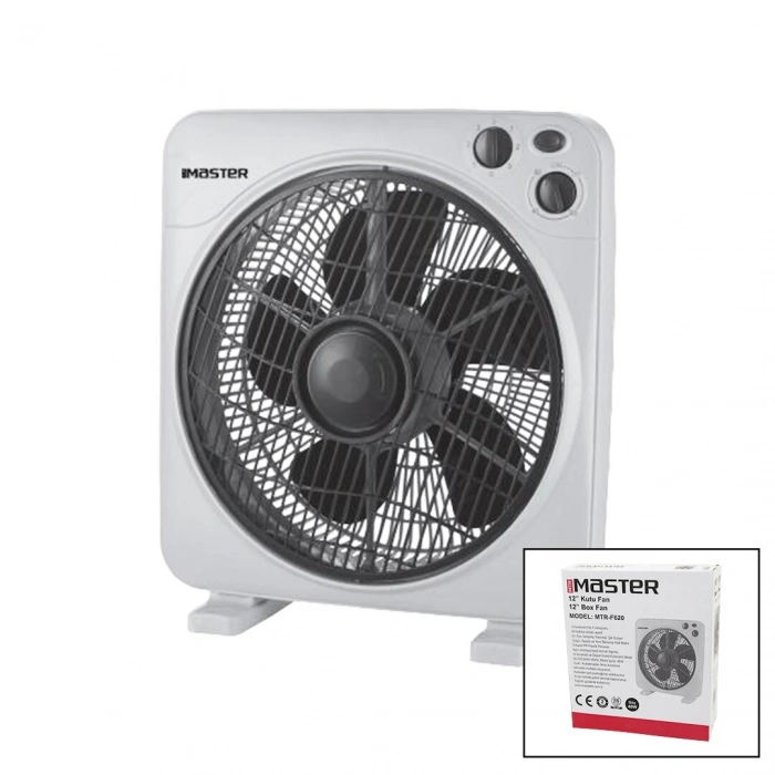 12 İNÇ  KUTU FAN  VANTİLATÖR  3 KADEME HIZ   5 PLASTİK KANAT  40W   60DK.ZAMAN AYARLI  MTR-F620 (4940)