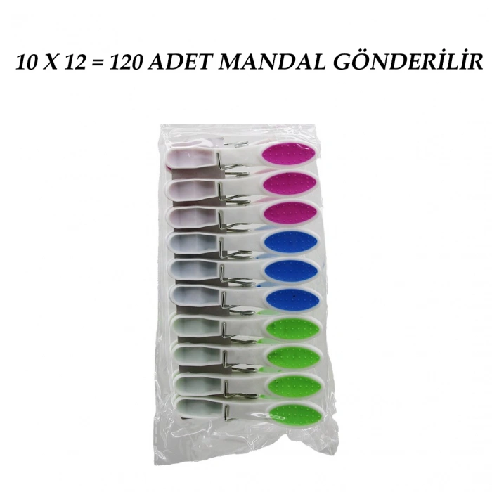 120 ADET RENKLİ SİLİKON AĞIZ - BAS-AÇ BEYAZ PLASTİK MANDAL (4940)