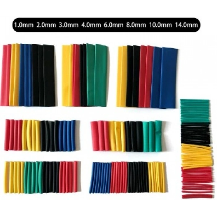 164 Parça Set Isıyla Daralan Makaron Kablo Koruyucu Kılıf (4940)