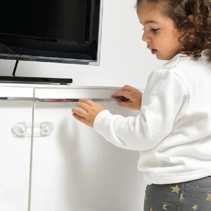 2'li Mini Çok Amaçlı Kilit- Çocuk Güvenlik Gereçkerli Çekmece,Dolap,Kapak Kilidi (4940)