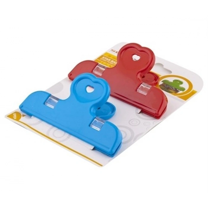 2'li Pratik Torba Paket Ve Poşet Kapatıcı Kilitli Klips Mandal (4940)