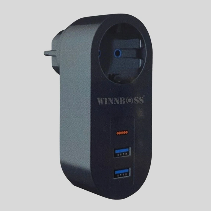 2 USB,1 TYPE-C Girişli 1'li Çocuk Korumalı,Isıya Karşı Dayanıklı 2500Watt Termal Akım Korumalı Priz (4940)