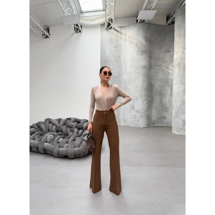 230 Gr Poly Viscose Full Lycra İspanyol Paça Pantolon