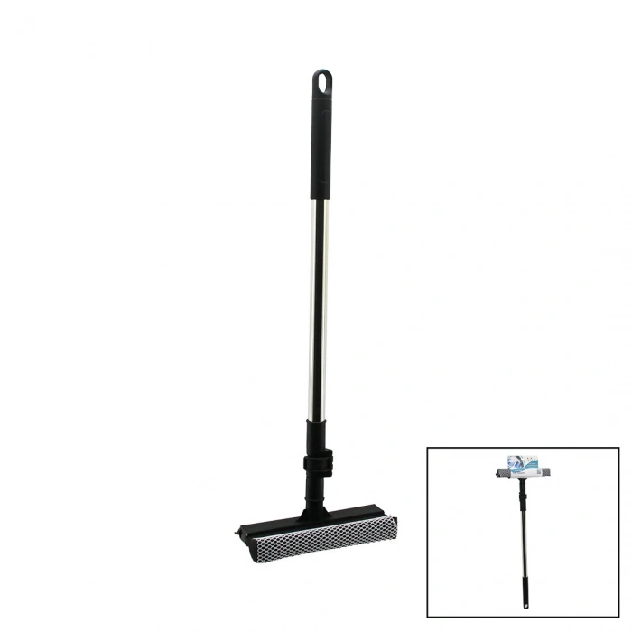 2İN1 BAŞLI=ÇEKPAS - FİLE KAPLI SÜNGER ÇOK AMAÇLI YÜZEY TEMİZLİK MOP - CAMSİL KİLİTLİ UZAYAN METAL SAP=56-94CM (4940)