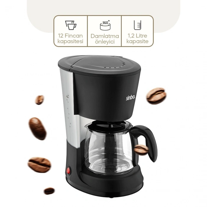 2İN1 FİLTRE KAHVE - ÇAY DEMLEME MAKİNESİ 1.2LT CAM HAZNE - SU SEVİYE GÖSTERGE  SCM-2938 (4940)