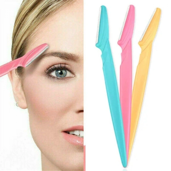 3’lü Kadın Kaş Usturası Seti – Hassas Ciltler İçin Güvenli Yüz Tüy Temizleme Bıçağı (4940)