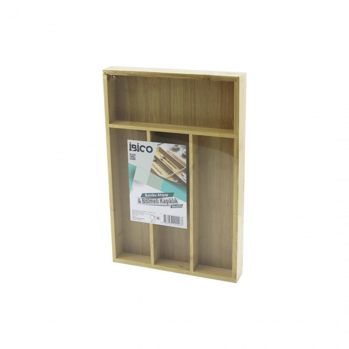 4 BÖLMELİ AHŞAP BAMBU KAŞIKLIK  24X33CM (4940)