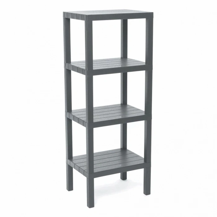 4 RAFLI GRİ MODÜLER ÜNİTE PLASTİK 38x29x100 cm (4940)