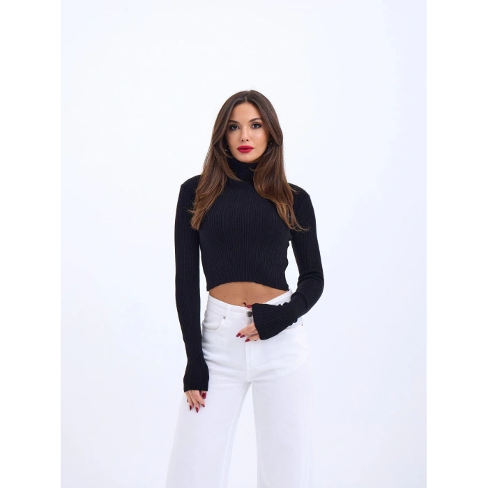 42231 TRİKO BALIKÇI KAZAK-SİYAH