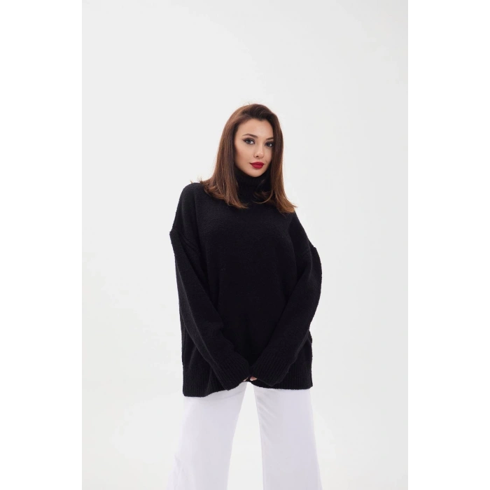 43151 TRİKO BALIKÇI SALAŞ KAZAK-SİYAH