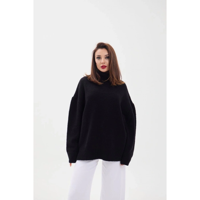 43151 TRİKO BALIKÇI SALAŞ KAZAK-SİYAH